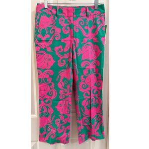 Lilly Pulitzer Eliza Capri Pants Where’s The Reef Print Size 4 NWT